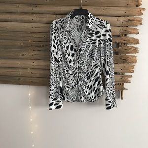 SOLD!!! Cache M/L animal print bling black & white sexy
